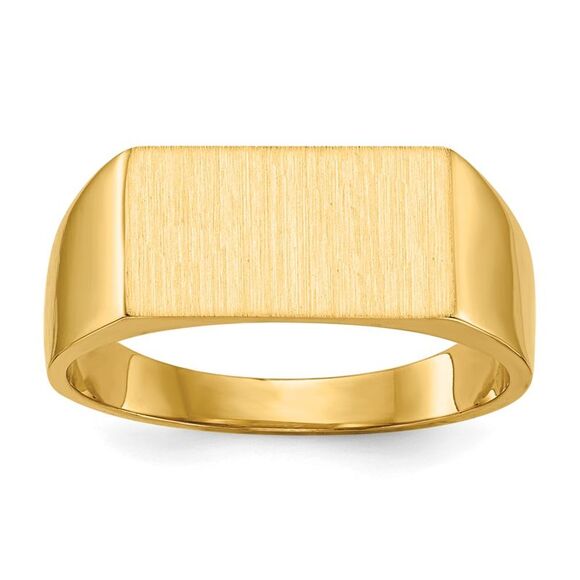 Kazi Luxury 14k Yellow Gold 7.0x13.0mm Closed Back Signet Ring